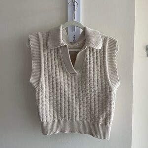 Beige sweater vest size S/M #knitwear